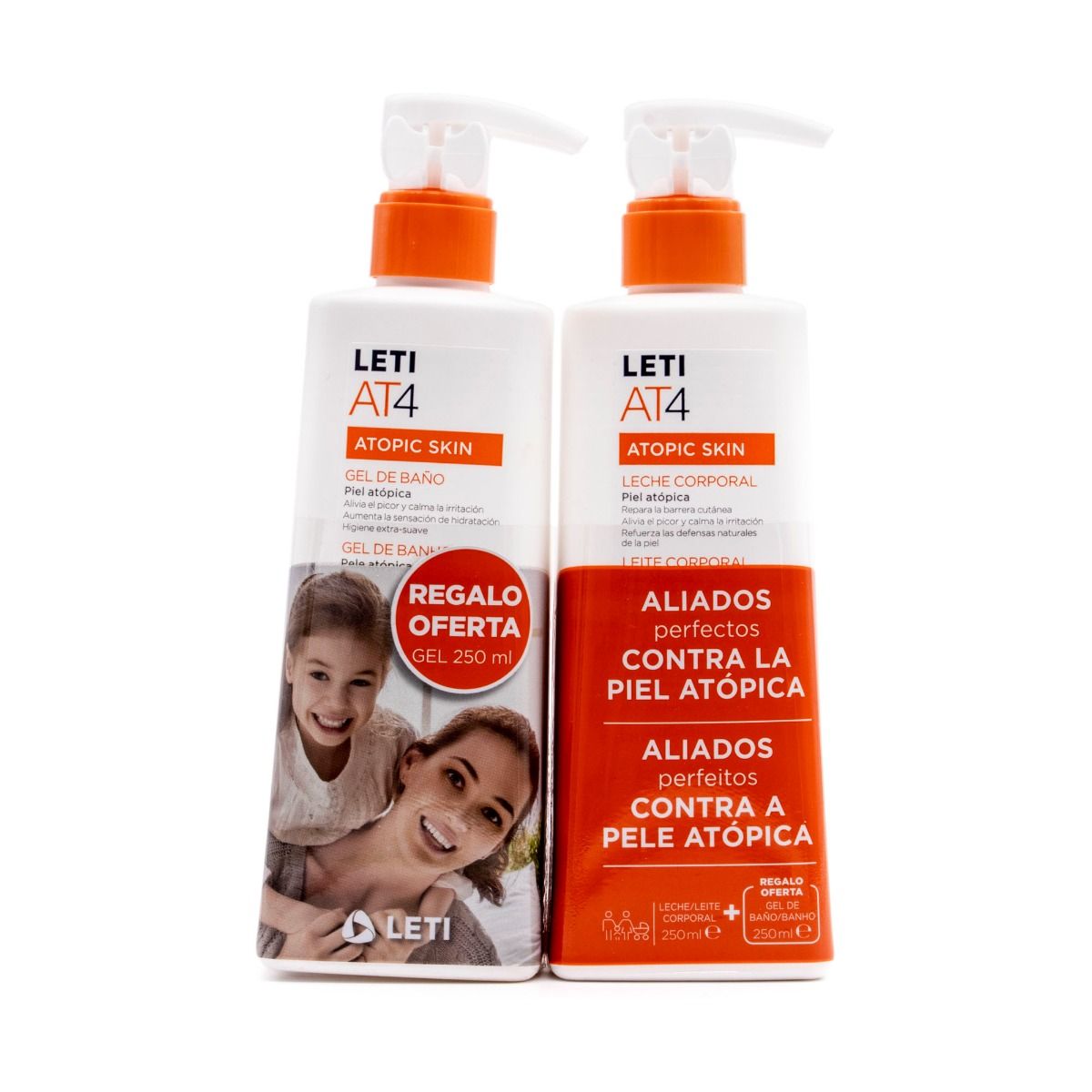 leti at4 gel de bano 250ml leche corporal 250ml